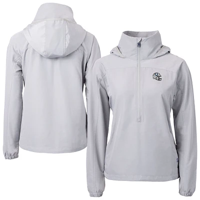Women's Cutter & Buck Gray Indianapolis Colts  Charter Eco Recycled Half-Zip Hooded Anorak Jacket