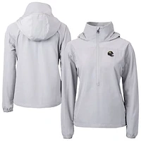 Women's Cutter & Buck Gray Jacksonville Jaguars  Charter Eco Recycled Half-Zip Hooded Anorak Jacket