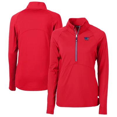 Women's Cutter & Buck Washington Commanders Americana Adapt Eco Knit Stretch Recycled Raglan Half-Zip Top