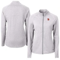 Women's Cutter & Buck Heather Gray Tampa Bay Buccaneers Adapt Eco Knit Full-Zip Jacket