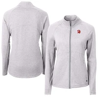 Women's Cutter & Buck Heather Gray Tampa Bay Buccaneers Adapt Eco Knit Full-Zip Jacket