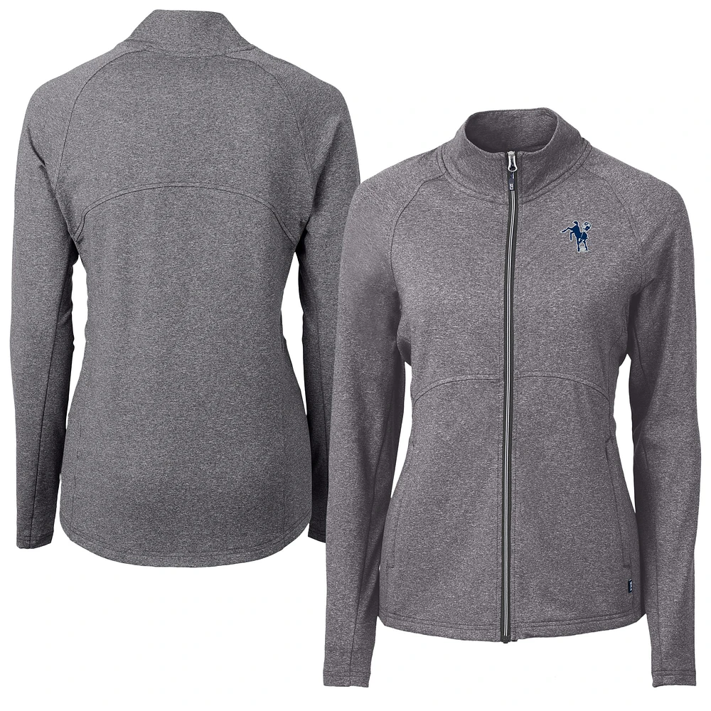 Women's Cutter & Buck Heather Black Indianapolis Colts Adapt Eco Knit Full-Zip Jacket