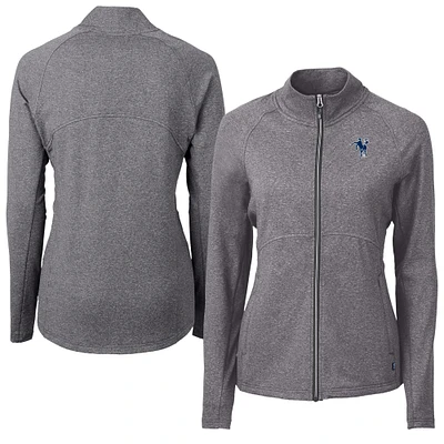 Women's Cutter & Buck Heather Black Indianapolis Colts Adapt Eco Knit Full-Zip Jacket