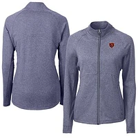 Women's Cutter & Buck Heather Navy Chicago Bears Adapt Eco Knit Full-Zip Jacket