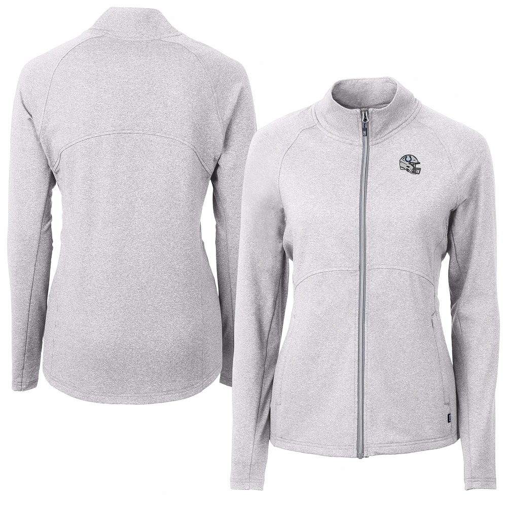 Women's Cutter & Buck Heather Gray Indianapolis Colts Adapt Eco Knit Full-Zip Jacket