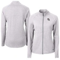 Women's Cutter & Buck Heather Gray Arizona Cardinals Adapt Eco Knit Full-Zip Jacket