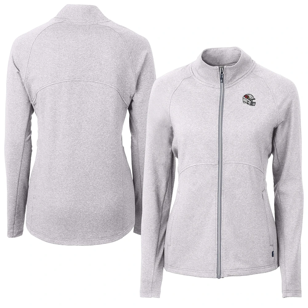 Women's Cutter & Buck Heather Gray Arizona Cardinals Adapt Eco Knit Full-Zip Jacket