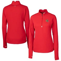 Women's Cutter & Buck Red San Francisco 49ers Traverse Stretch Quarter-Zip Pullover Top