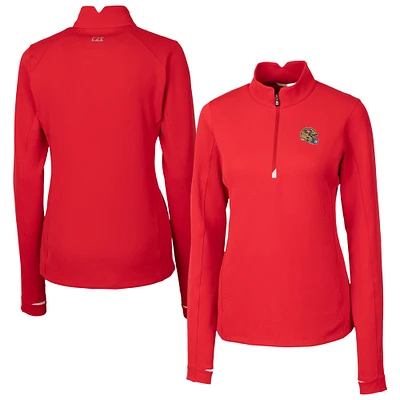 Women's Cutter & Buck Red San Francisco 49ers Traverse Stretch Quarter-Zip Pullover Top