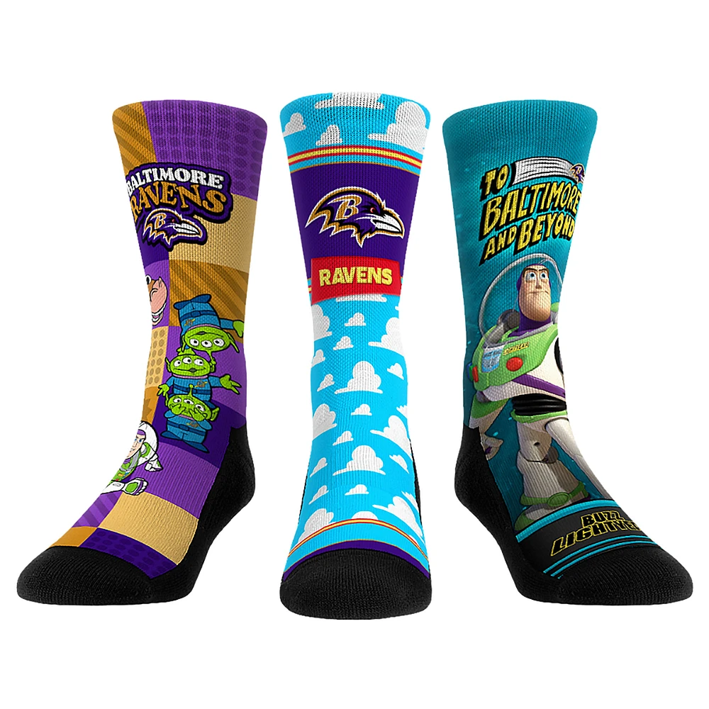 Unisex Rock Em Socks Baltimore Ravens Toy Story 3-Pack Crew