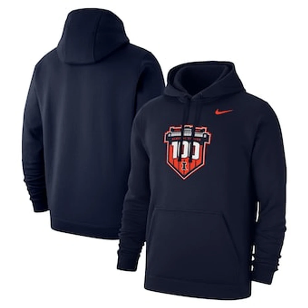 Men's Nike Navy Illinois Fighting Illini 100th Anniversary Pullover Hoodie