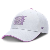 Men's Fanatics White NHL Authentic Pro Hockey Fights Cancer Adjustable Hat