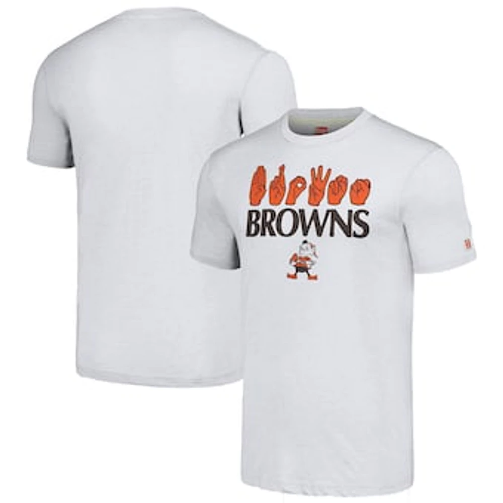 Unisex Homage Ash Cleveland Browns The NFL ASL Collection by Love Sign American Language T-Shirt