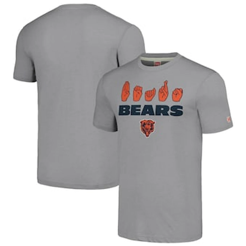 Unisex Homage Gray Chicago Bears The NFL ASL Collection by Love Sign American Language T-Shirt