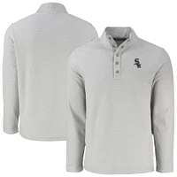 Men's Cutter & Buck Gray Chicago White Sox Hunts Point Eco Textured Fleece Recycled Half-Snap Sweatshirt