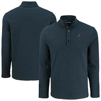 Men's Cutter & Buck Black Arizona Diamondbacks Hunts Point Eco Textured Fleece Recycled Half-Snap Sweatshirt