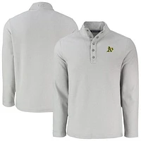 Men's Cutter & Buck Gray Athletics Hunts Point Eco Textured Fleece Recycled Half-Snap Sweatshirt