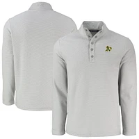 Men's Cutter & Buck Gray Athletics Hunts Point Eco Textured Fleece Recycled Half-Snap Sweatshirt