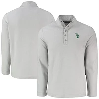 Men's Cutter & Buck Gray Athletics Hunts Point Eco Textured Fleece Recycled Half-Snap Sweatshirt
