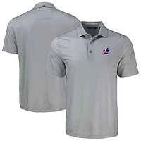 Men's Cutter & Buck Gray Montreal Expos Cooperstown Collection Pike Eco Shadow Check Print Polo