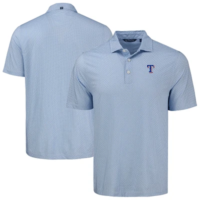 Men's Cutter & Buck Royal Texas Rangers  Pike Eco Diamond Dot Print Polo
