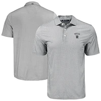 Men's Cutter & Buck Black Texas Rangers  Pike Eco Diamond Dot Print Polo