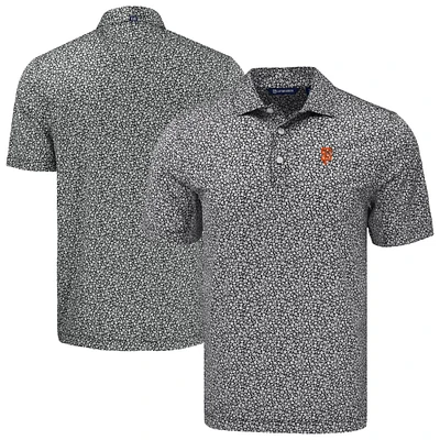 Men's Cutter & Buck Black San Francisco Giants Pike Eco Flora Print Recycled Polo