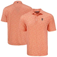 Men's Cutter & Buck Orange San Francisco Giants Pike Eco Flora Print Recycled Polo