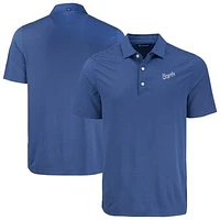 Men's Cutter & Buck Royal Kansas City Royals Forge Eco Fine Line Stripe Polo