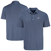 Men's Cutter & Buck Navy Miami Marlins Forge Eco Fine Line Stripe Polo