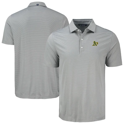 Men's Cutter & Buck Gray Athletics Forge Eco Fine Line Stripe Polo