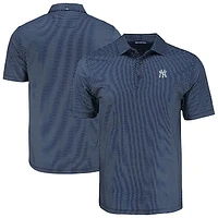 Men's Cutter & Buck Navy New York Yankees Big Tall Pike Eco Shadow Check Print Polo