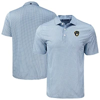 Men's Cutter & Buck Navy Milwaukee Brewers Big Tall Pike Eco Diamond Dot Print Polo