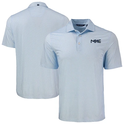 Men's Cutter & Buck Light Blue Milwaukee Brewers Big Tall Pike Eco Diamond Dot Print Polo