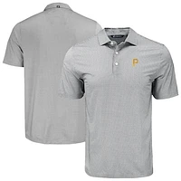 Men's Cutter & Buck Black Pittsburgh Pirates Big Tall Pike Eco Diamond Dot Print Polo