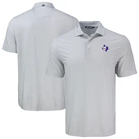 Men's Cutter & Buck Gray Texas Rangers Big Tall Pike Eco Diamond Dot Print Polo