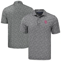 Men's Cutter & Buck Black San Diego Padres Big Tall Pike Eco Flora Print Recycled Polo