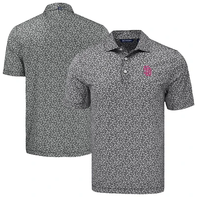 Men's Cutter & Buck Black San Diego Padres Big Tall Pike Eco Flora Print Recycled Polo