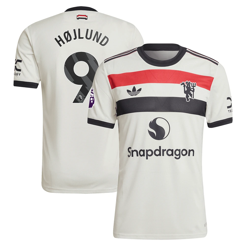 Men's adidas Originals Rasmus Højlund Cream Manchester United 2024/25 Third Authentic Jersey