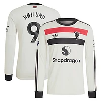 Men's adidas Originals Rasmus Højlund Cream Manchester United 2024/25 Third Authentic Long Sleeve Jersey