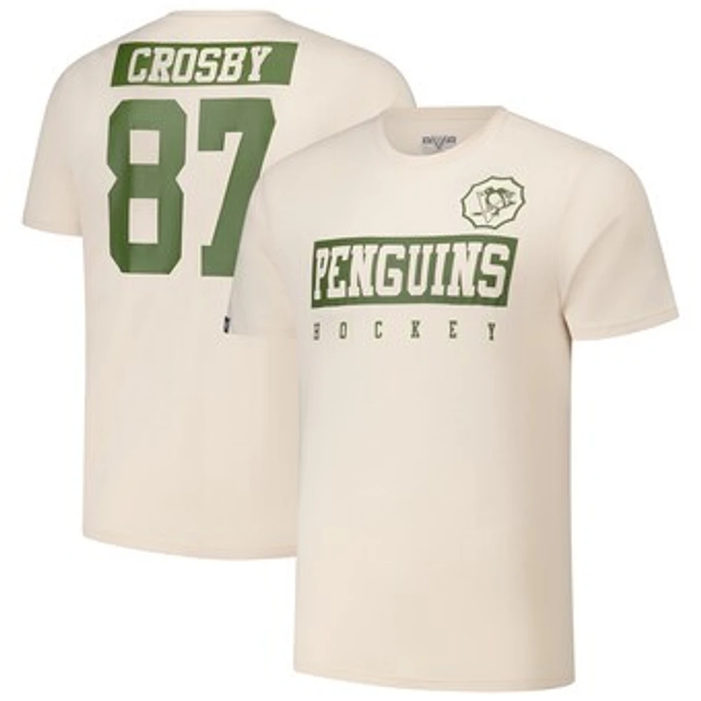 Men's Levelwear Sidney Crosby Khaki Pittsburgh Penguins 2024 NHL Military Appreciation Richmond Delta Player Name & Number T-Shirt