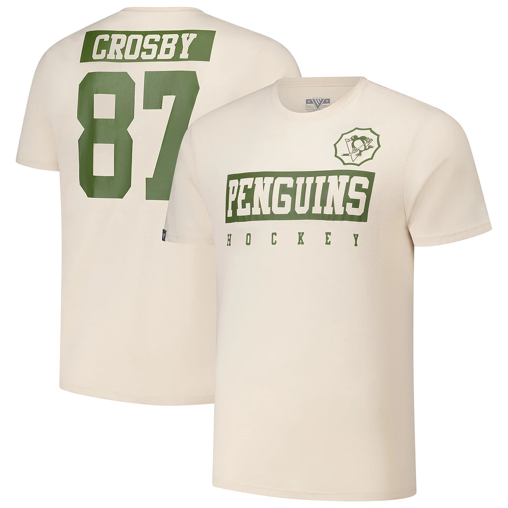 Men's Levelwear Sidney Crosby Khaki Pittsburgh Penguins 2024 NHL Military Appreciation Richmond Delta Player Name & Number T-Shirt