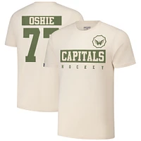 Men's Levelwear TJ Oshie Khaki Washington Capitals 2024 NHL Military Appreciation Richmond Delta Player Name & Number T-Shirt