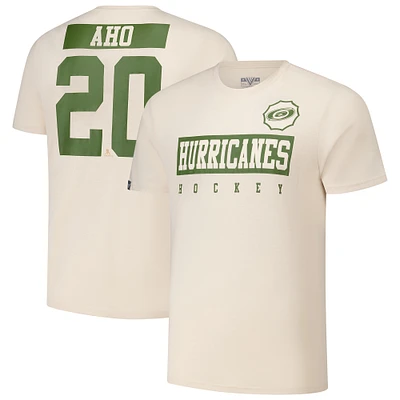 Men's Levelwear Sebastian Aho Khaki Carolina Hurricanes 2024 NHL Military Appreciation Richmond Delta Player Name & Number T-Shirt