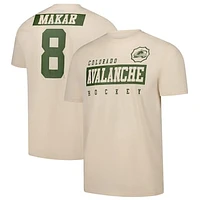 Men's Levelwear Cale Makar Khaki Colorado Avalanche 2024 NHL Military Appreciation Richmond Delta Player Name & Number T-Shirt