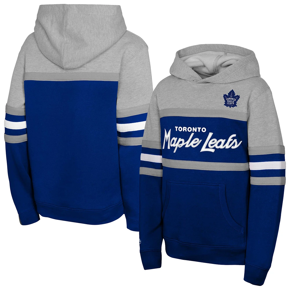 Youth Mitchell & Ness  Blue Toronto Maple Leafs Head Coach Pullover Hoodie