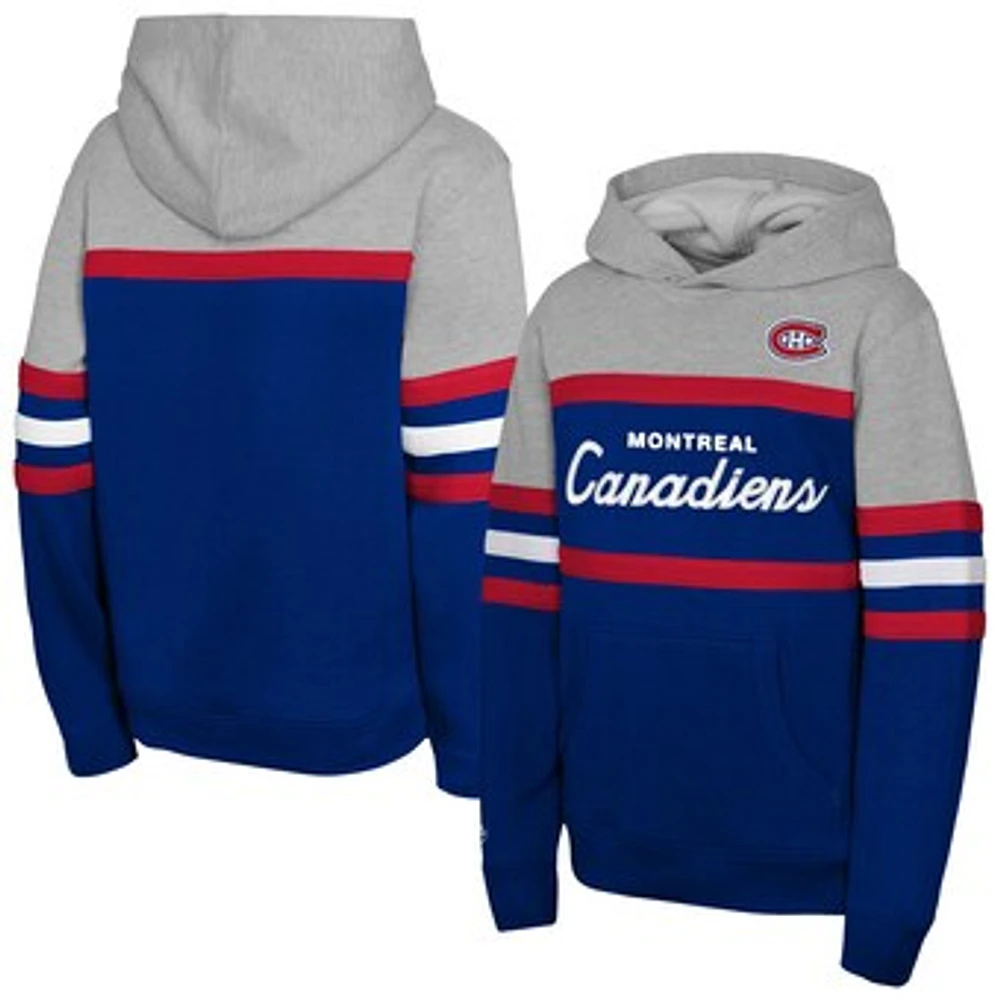 Youth Mitchell & Ness  Blue Montreal Canadiens Head Coach Pullover Hoodie