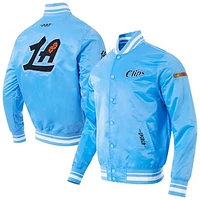 Men's Pro Standard Blue LA Clippers 2024/25 City Edition Chenille Satin Full-Snap Jacket