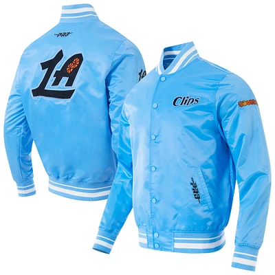 Men's Pro Standard Blue LA Clippers 2024/25 City Edition Chenille Satin Full-Snap Jacket