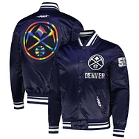 Men's Pro Standard Navy Denver Nuggets 2024/25 City Edition Chenille Satin Full-Snap Jacket